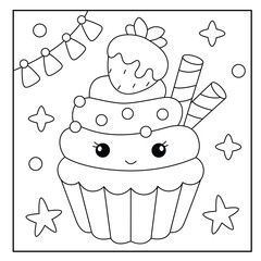 Cake Coloring Pages for Kids