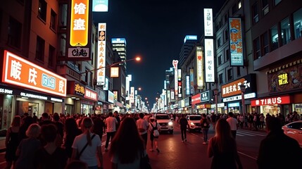Obraz premium Lights of the City: A Journey Through the Urban Night