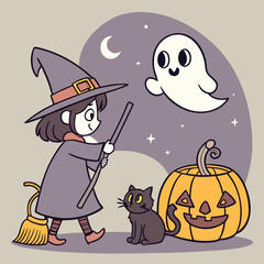 Halloween characters set