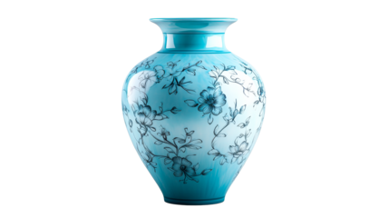 Floral decorative vase in bright colors