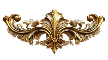 Ornate golden decorative design with floral motifs