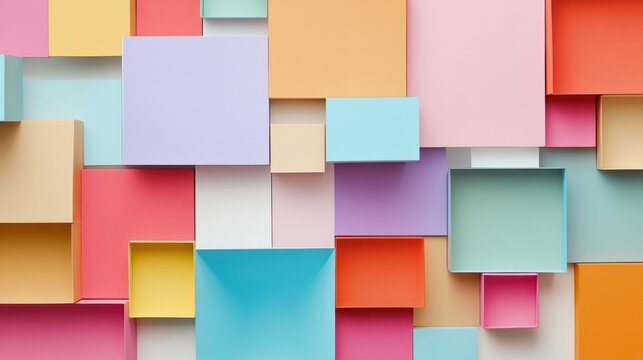 Colorful overlapping squares