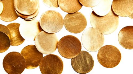 Gold circles on a white background
