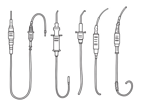 Nasogastric tube line art hospital equipment