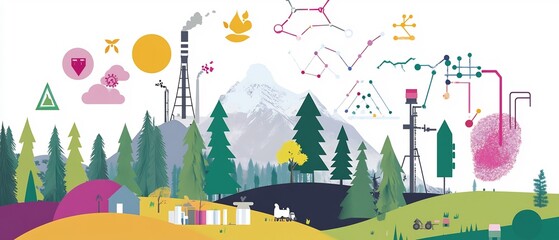 visuals showing environmental applications of proteomics like pollutant detection and ecosystem monitoring