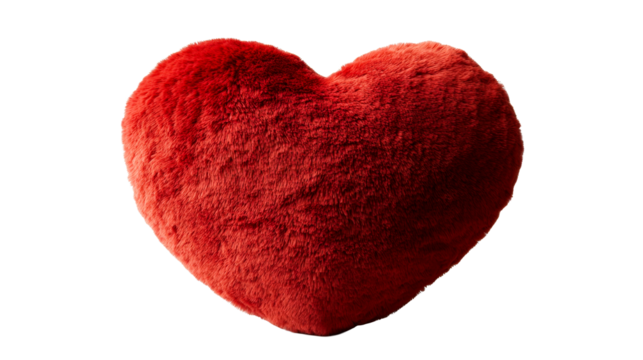 Soft red heart shaped pillow ideal for decoration
