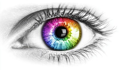 Colorful human eye, a vibrant illustration of sight.