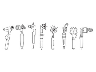 Otoscope line art drawing minimal design