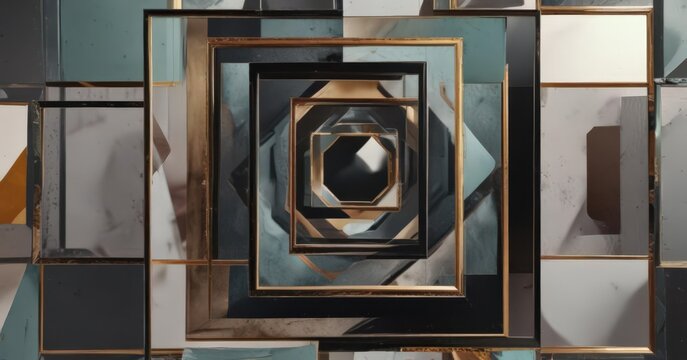 Abstract geometric photo collage, customizable image frames ,  pattern,  colorful,  template