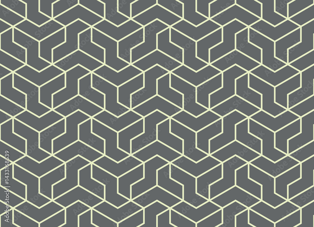 Poster The geometric pattern with lines. Seamless vector background. Gray and beige texture. Graphic modern pattern. Simple lattice graphic design