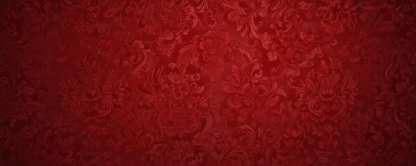 Crimson damask backdrop, opulent floral swirls  Deep red, high-resolution detail , high resolution, decor, floral