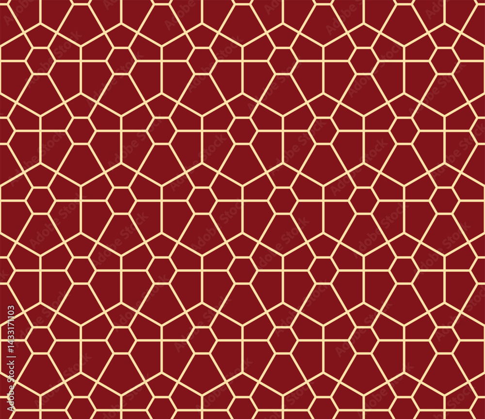 Leinwandbilder The geometric pattern with lines. Seamless vector background. Golden and red texture. Graphic modern pattern. Simple lattice graphic design