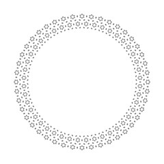 Abstract Radial Circle Stars Pattern for Decorative Round Frame. 