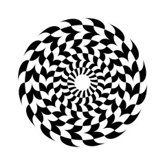 Abstract Circle Rotation Design Element. Illusion of Twirl Movement. 