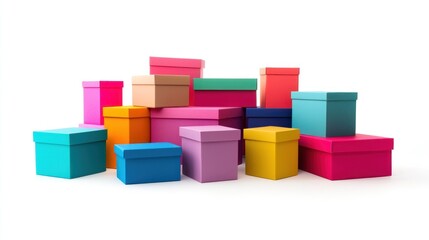 Colorful gift boxes in a pile