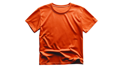 Orange t shirt on white background