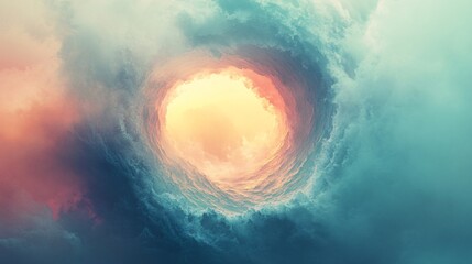 Fototapeta premium expanding visual loop animating over a pastel background