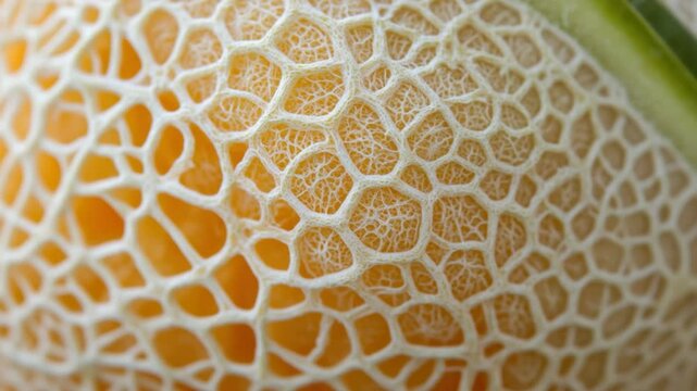 Cantaloupe Skin Texture Close-Up