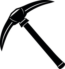 Pickaxe Silhouette in Black | Mining Tool Vector for Construction, Craft & Survival