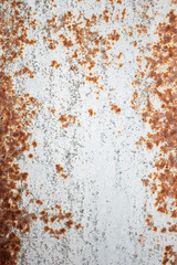 Painted old metal surface with rust appearing. The texture of painted metal.