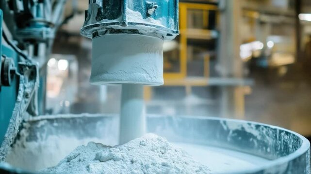 Industrial powder mixing machine in factory