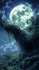 Obraz premium Mystical Moonlight Forest