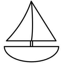 Cute Hand-Drawn Sailboat Outline – Minimal Nautical SVG Illustration