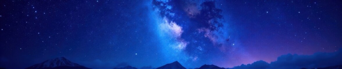 Fototapeta premium Celestial canvas of starry night sky with dark blues and purples , space, stars