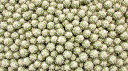 Obraz premium numerous spherical green cacti with radial stripes