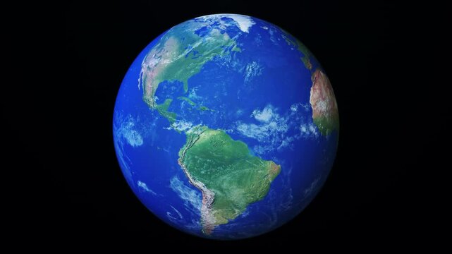 Holographic planet earth loop animation isolated on a black background. Rotating stylized semi-transparent world globe. Big data technology, business, communication, or digital concept