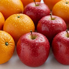 Fresh and Juicy Fruits with Dew Drops