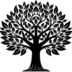 Obraz premium A vector-illustration-of-a-tree-with-lush 