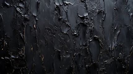 Abstract Textured Black Surface, Abstract textured black surface with rough, uneven patterns and glossy highlights