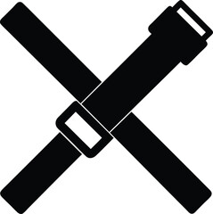 seatbelt silhouette on white background