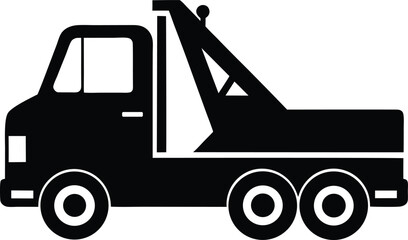 Naklejka premium tow truck silhouette on white background