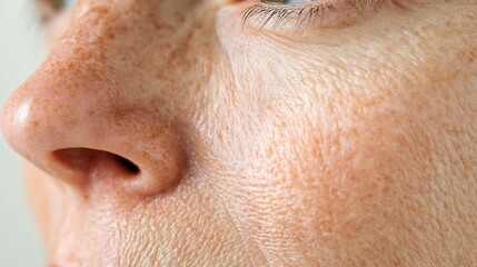 Fototapeta premium Close-up view of skin showing effects of high sugar consumption on wrinkles and dullness
