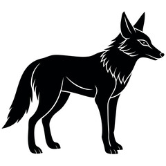 Fototapeta premium Jackal-silhouette-vector-on-white-background 