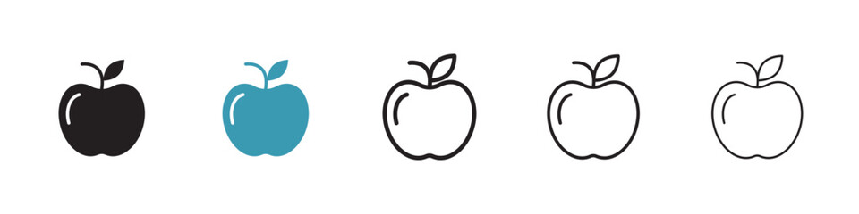 Apple icon in flat style. Basic vector symbol illustration