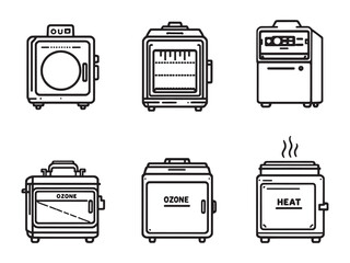 Sterilizer line art medical equipment outline