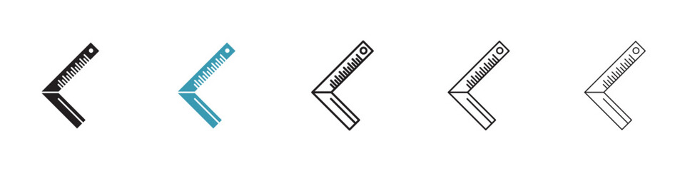 Carpenter ruler icon in flat style. Basic vector symbol illustration