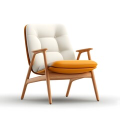 Obraz premium Cozy Scandinavian style armchair with fabric upholstery