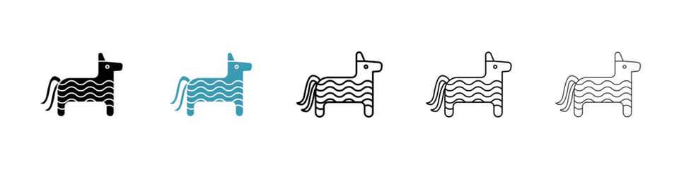 Donkey pinata icon in flat style. Basic vector symbol illustration