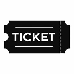 Single Black Ticket Icon For Event Entry Graphic Element Design