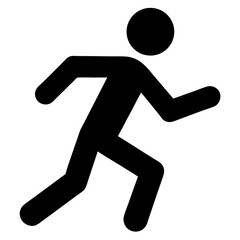 Simple Black Runner Silhouette On White Background Representing Fitness And Speed