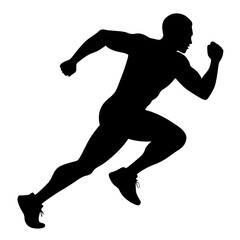 running man silhouette on transparent background