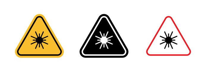 Laser warning icon in flat style. Basic vector symbol illustration