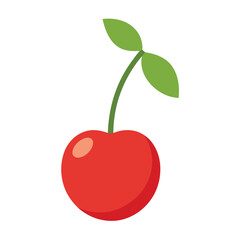 Realistic-single-cherry-icon-on-white-background 
