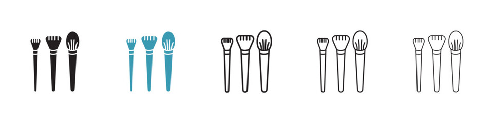 Makeup brush icon in flat style. Basic vector symbol illustration