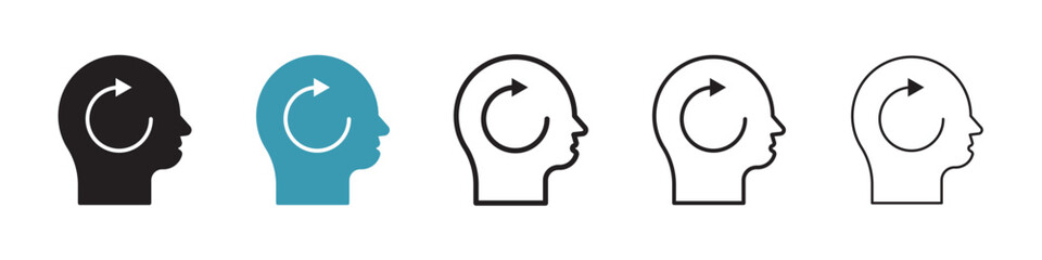 Memory recall icon in flat style. Basic vector symbol illustration