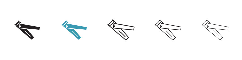 Nail clipper icon in flat style. Basic vector symbol illustration